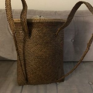 Authentic Philippine Woven Rattan Backpack.